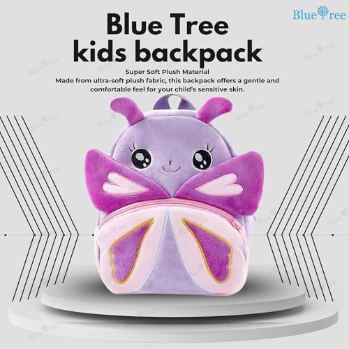 Image of blue tree Cute Kids Backpack Toddler Bag Plush Animal Cartoon Mini Travel Bag for Baby Girl Boy 1-6 Years, Ideal for Gifting for Kids
