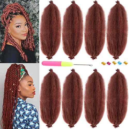 24 Inch Springy Afro Twist Hair 8 Packs Marley Twist Braiding Hair Pre-fluffed Spring Twist Hair Afro Twist Hair Marley Hair for Faux Locs (24 Inch (Pack of 8), 350# Marley Twist)