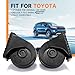 Car Horn for Toyota with 1 to 2 Plug 12V RAV4 Camry Corolla Tacoma Highlander Tundra Lexus Horn Auto Dual-Tone Electric Horns High/Low Tune