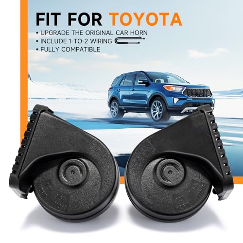 Image of Car Horn for Toyota with 1 to 2 Plug 12V RAV4 Camry Corolla Tacoma Highlander Tundra Lexus Horn Auto Dual-Tone Electric Horns High /Low Tune