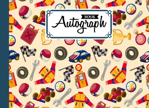 Autograph Book: F1 Racing Cover | Autograph Book for Adults & Kids, 150 Blank Pages, Starlight Design, Keepsake, Size 8.25" x 6" By Thea Engelmann
