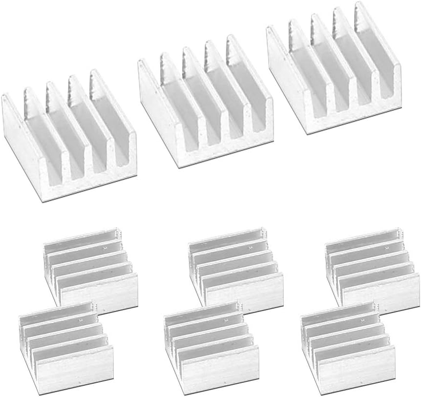 Aluminium Heatsink Kit for Pi Zero Heat Sink Cooler with ahesive Tape 11mm x 11mm x 5mm - 3 Pack - Silver