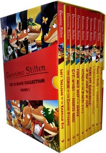 Geronimo Stilton Collection 10 Books Gift Set inc The Lost Treasure of the Emerald Eye, The Curse of the Cheese Pyramid, Cat and Mouse in a Haunted House, Four Mice Deep in the Jungle, Attack Gift