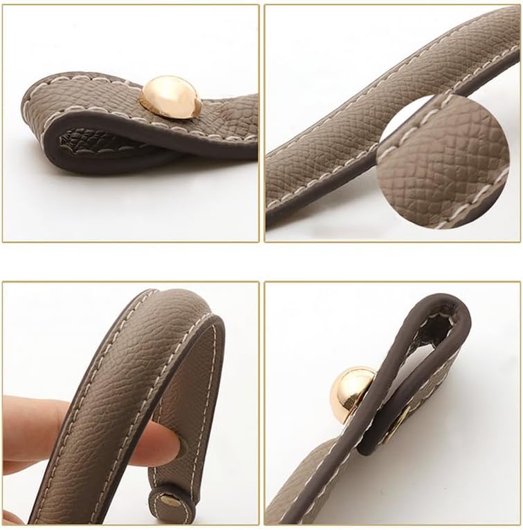 Leather Purse Handle Strap for Hermes Kelly Mini/20/25/28/32/35/40, Top Handle Strap Replacement Clutch Handle Strap for Handbag Purse Making Accessory (Noir-L-G)