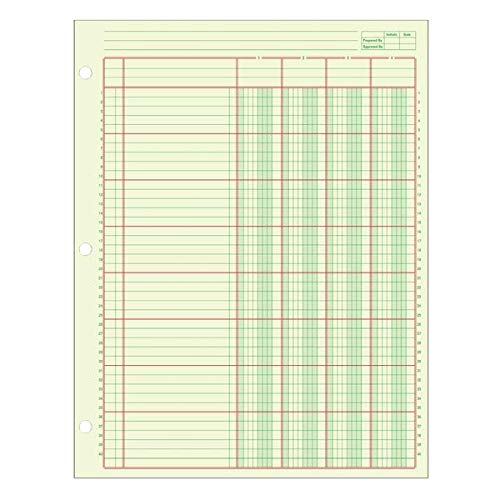 Adams Analysis Pad, 8 1/2" X 11", 100 Pages (50 Sheets), 4 Columns, Green #TOP2