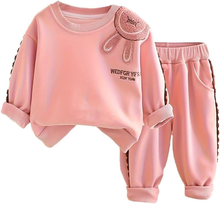 Baby Girl Fall Spring Cartoon Print Tops+Casual Pants Two Piece Toddler Infant Clothing Sets