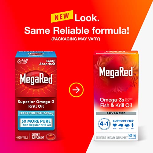 MegaRed Omega-3 Krill Oil 500mg Extra Strength softgels (40 Count in a Box) - Krill Oil No Fishy Aftertaste - Thumbnail 2