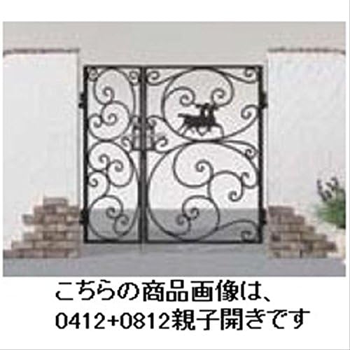Amazon リクシル 新日軽 ディズニー門扉 角門柱式 プリンセスa型 馬 0412 0812 親子開き ブラック 門扉 ゲート