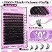Yawamica Fluffier Lash Extension Kit Thick 200D Volume Eyelash Extension Kit 14-20mm Wispy Lash Clusters Kit D Curly Individual Lashes with Bond and Seal lash Tweezers DIY Cluster Eyelash Extensions
