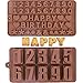 WiDream 2 pcs Molde de Silicona Números, Molde de Silicona con Letra Inglesa, Moldes de Silicona 3D con Chocolate Letras, para Tartas, Dulces, Chocolate, Galletas