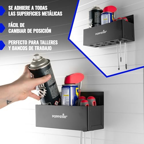 Miniatura 4 de Poppstar Bandeja Magnética Para Aerosoles, Longitud 210 Mm X Altura 70 Mm X Ancho 75 Mm, Material: Acero, Color: Negro