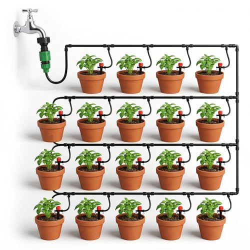 Image of JERN Micro Drip Irrigation System for 20 Plants, Self Automatic Watering Garden Hose Kits With Adjustable Dripper