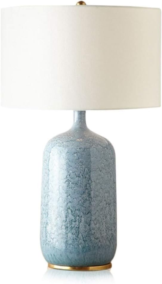 Ceiling Fan Lights Light Blue Ceramic Table Lamp Simple Bedroom Bedside Table Lamp for Living Room Bedside Girl Room (Including Light Bulb) Blue Ceiling Fan (Color : Blue, Size : 24.4 * 13.3in)