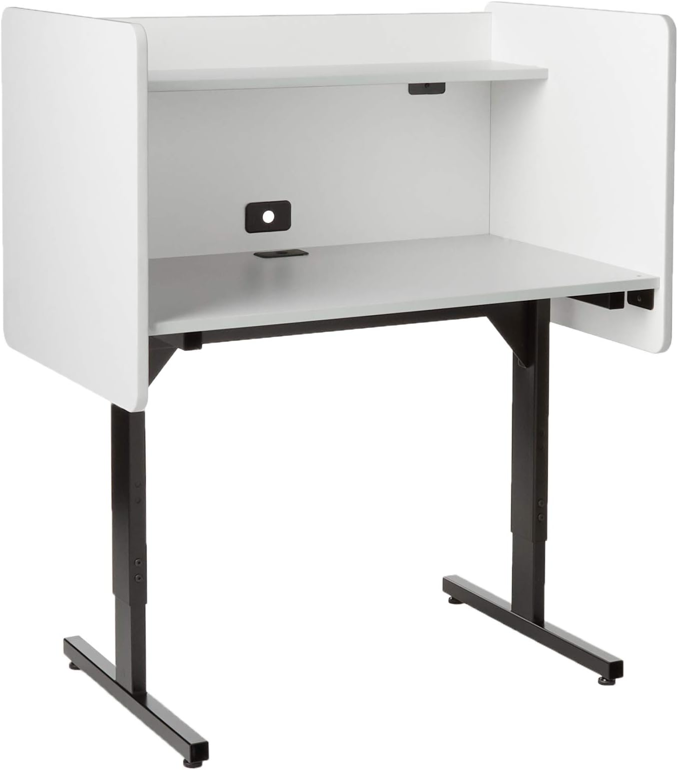 Balt 89789 Adjustable Study Carrel Workstation, Gray Laminate, 38.25" - 46.25"H x 37"W x 24"D