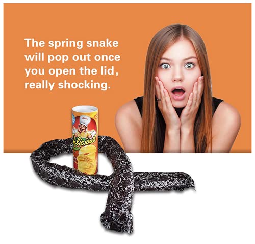 Edoblue The Potato Chip Snake Can Jump Spring Snake Toy Gift April Fool Day Halloween Party Decoration Jokes In A Can Gag Gift Prank Large Size #TOP4