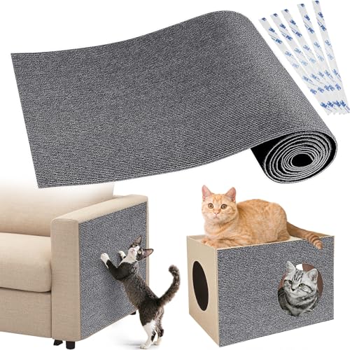 Gimars Tapis Griffoir pour Chat Adhésif Épais 40 × 200 cm, Griffoir Chat Canapé à Découper, Protection Canapé Chat et Meubles Anti-Rayures, Mur et Sol,...