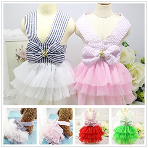 Howstar Pet Dress, Cute Halter Bowknot Tutu Dresses For Dog Puppy Lace Skirt Princess Dress (Xl, Navy) #TOP4
