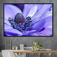 Framed Canvas Wall Art Blooming Closeup Botanical Chic Closeup Expressive Multicolor Photography Realism Ultra - 16x24 inches