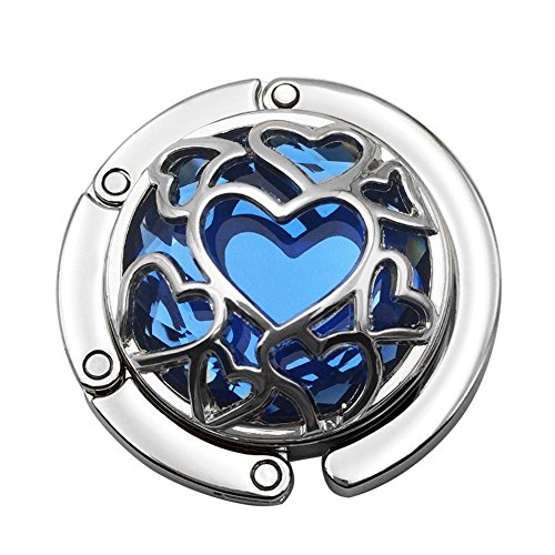 Hearts Style Foldable Handbag Hook (Blue)