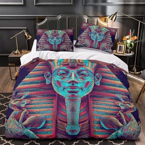 Parure de lit Pharaon art numérique 3D microfibre de luxe super douce 135x200