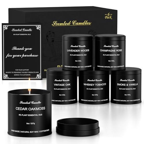 Luxury Scented Candles for Men &ndash; 6 Pack