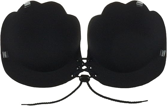 Amazon Co Jp 乳首のカバーが付いている背景のないドレスのための粘着ブラのストラップレススティッキーの見えない押し上げの貝形シリコンブラ 服 ファッション小物