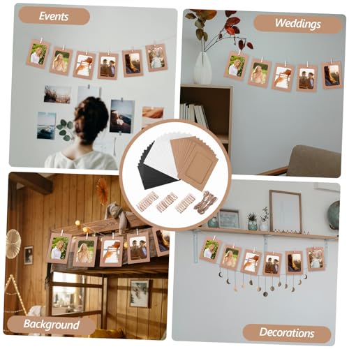 Vorcool R2CK9X1044H62029QR Kraft Paper Photo Frames 4X6In 30Pcs Picture Frames Multi Wall Hanging Paper Photo Frames thumb #3