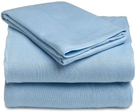 Elaine Karen Deluxe 100% Cotton Jersey Knit King Sheet Set, Light Blue