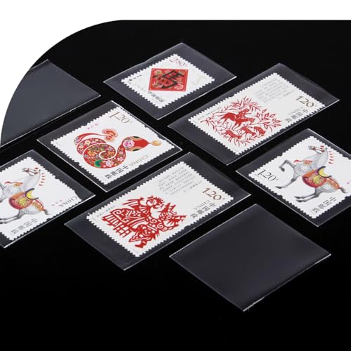Stamp Collecting Supplies 760 OPP Stamp Sleeves 8 Sizes with Easy-Open Design Clear Stamp Album Refill Pockets for Safe Storage & Display Stamp Collectors Kit