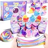 28 Pack Valentines Day Gifts for Kids with Galaxy Slime, Valentine Classroom Exchange Prizes, Slime Stress Relief Fidget Toys, Valentines Party Favors, School Prize Rewards