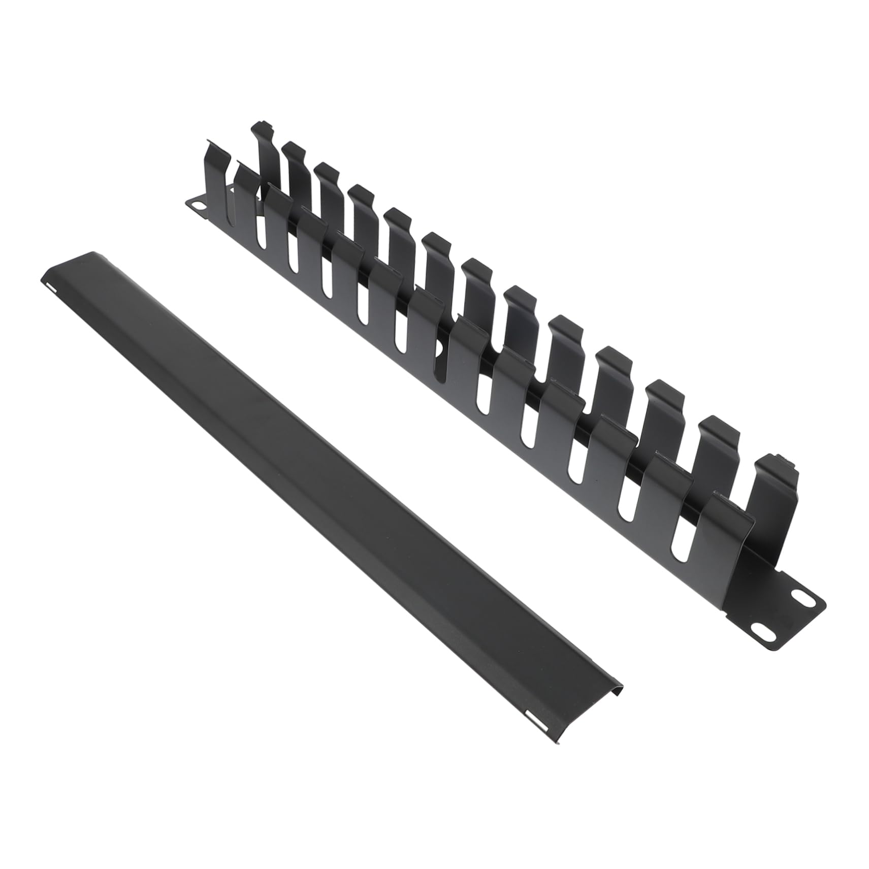 Uonlytech Organisateur de Câbles Métal Noir 12 Emplacements pour Gestion des Câbles Réseau et Rack Propre et Organisé