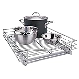 Lynk Professional Organizer Pull Out Under Cabinet Sliding Shelf, 17' W x 21' D, Chrome