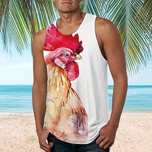 FASLOLSDP Canotta da uomo con stampa hawaiana