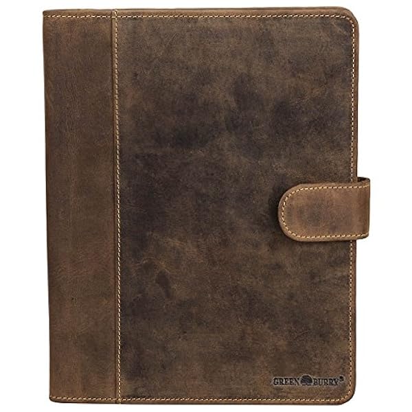 Greenburry Vintage lederen schrijfmap A5 conferentiemap aktetas documenten collemap map map BV-GB-5-25, bruin, Eén maat