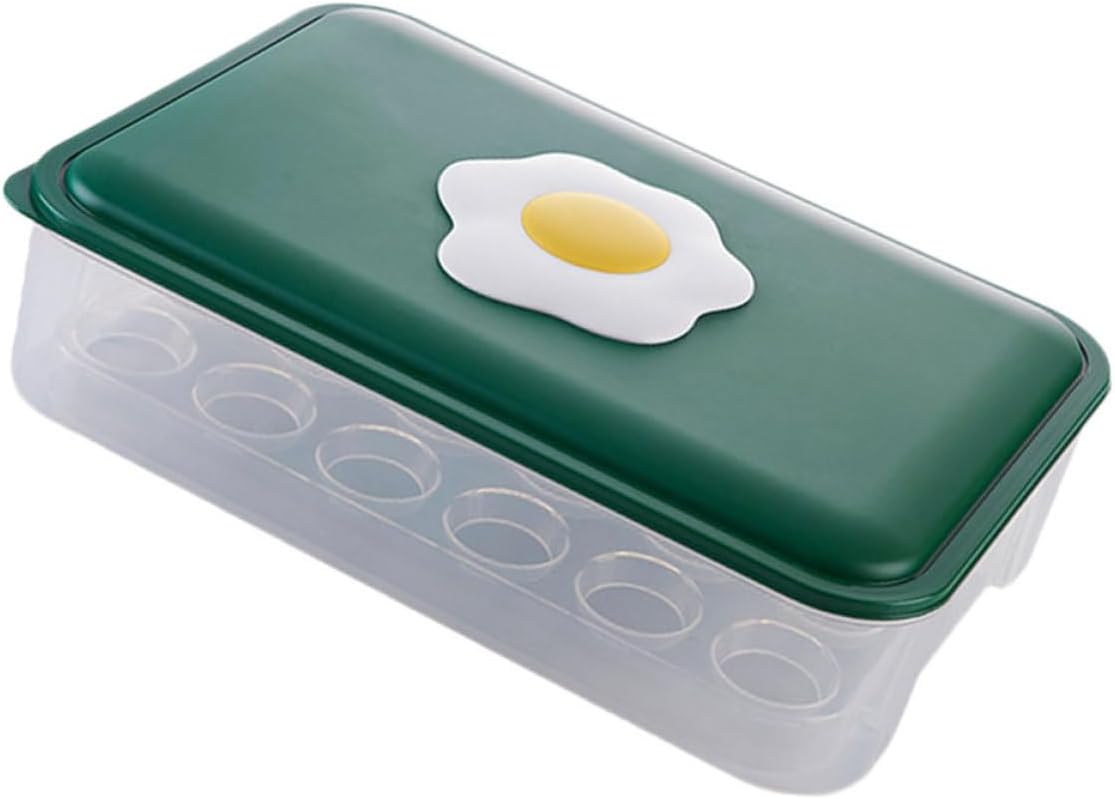 24 Slot Refrigerator Egg Box with Lid PP Storage Tray Holder