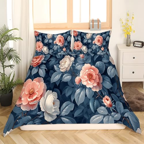 Parure de lit 90x190 fleurs ensemble literie microfibre - 3