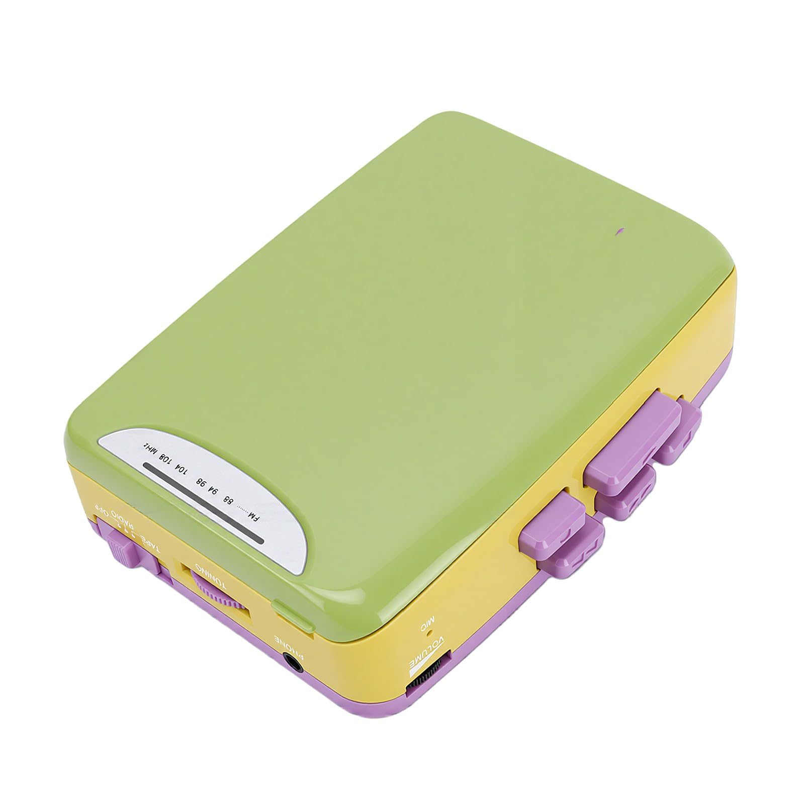 Karlak Lettore di Cassette retrò Lettore Musicale Portatile con Trasmissione FM e Registratore per gli Amanti della Musica Design Compatto USB e Alimentato a Batteria (Verde)
