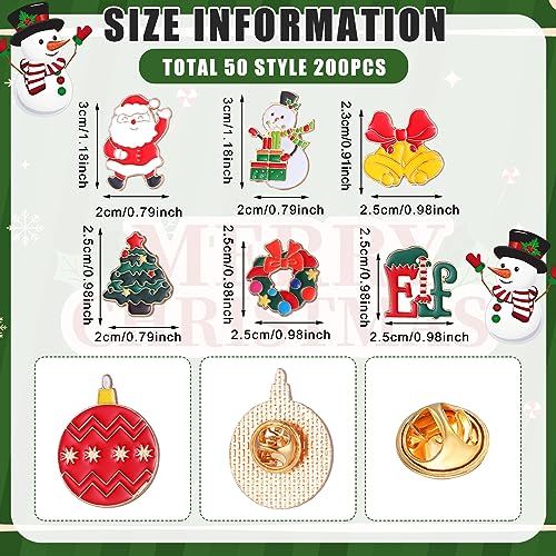 Image of Giegxin 40 Pcs Christmas Enamel Pins Bulk Mixed Enamel Brooch Pin Set Christmas Tree Snowman Snowflake Santa Xmas Lapel Brooch Pins Cute Holiday Cartoon Backpack Pin Badge for Women