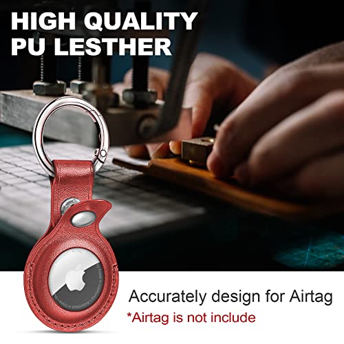 【Pacote com 4】 Chaveiro Foweroty Air Tag para suporte Apple Airtags, capa protetora de couro Airtags