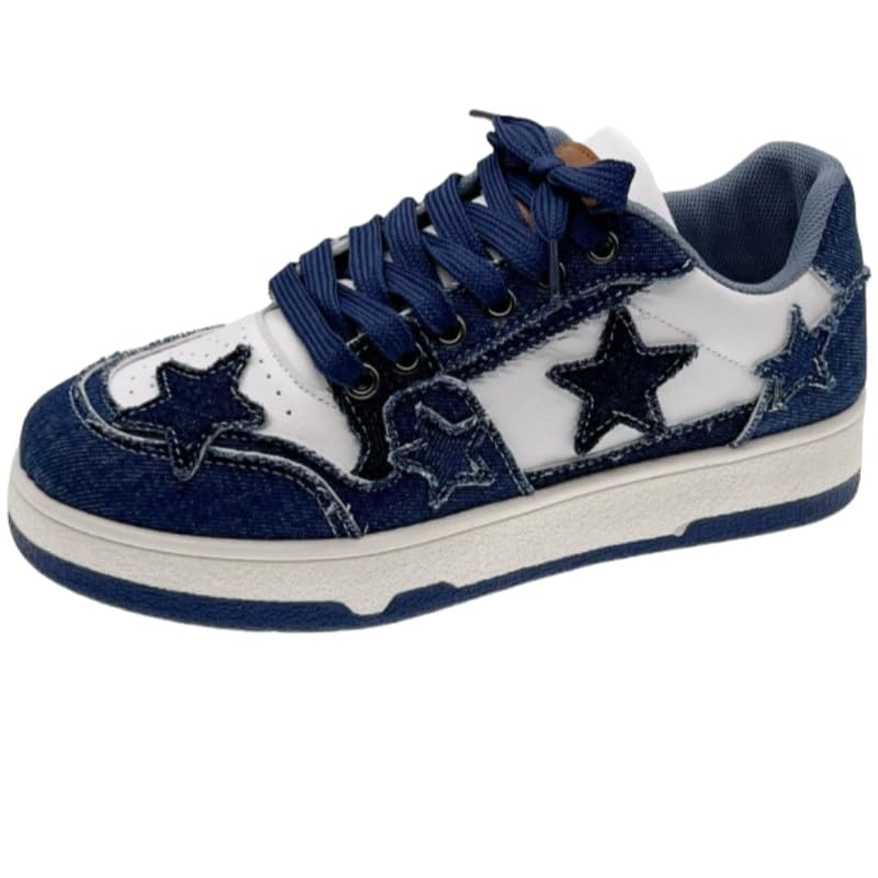 Women's Fashionable Multi-Color Sneakers - Comfortable lace-up Style - Suitable for Casual strolls and Skateboard-Style Wearing.