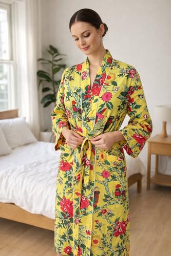 Image of Cotton Women Stylish Printed Kimono, Bath Robe,Night Wear Suit,Swim Wear, Night Dress, Beach Wear