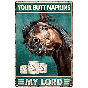 Grappige Decor voor Badkamer Paard Meisje Uw Kont Servetten Mijn Lord Metalen Teken 8×12 inch