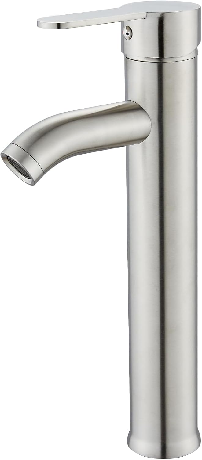 gotonovo Vessel Sink Bathroom Faucet (Brushed Nickel Tall) Thumbnail