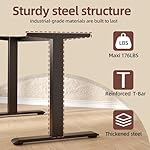 TIQLAB Computer Desk 47 x 24 inch, Modern Office Table with Bold T-Shaped Leg Design, Simple PC Gaming Desk, Study Writing Workstation, Black - Image 5