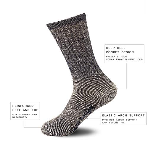 Premium Merino Wool Socks Outdoor Cushioned Warm Hiking Socks Moisture Wicking 3 Packs4