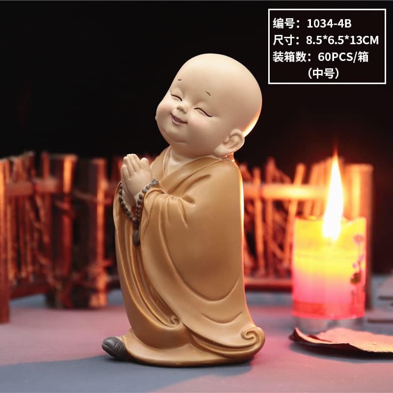 Miniatura 7 de Mini pequeña estatua de Buda monje, adornos de resina, muebles decorativos, estatua de Buda estatua de monje zen para decoración del hogar del coche