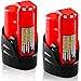 2 Pack M12 3.0Ah Battery Replacement for Milwaukee 12Volt 3000mAh M12 Lithium Ion Battery Xc 48-11-2420 48-11-2440 48-11-2402 48-11-2411 48-11-2412 Cordlees Power Tools
