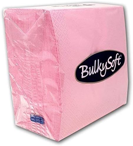 Paper Serviettes Soft Napkins 33x33cm 2PLY BulkySoft Solid Colours Choose Colours (Pink)