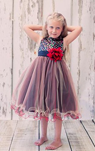 Absolutely Beautiful Sequined Bodice With Double Tulle Skirt Party Flower Girl Dress #TOP5