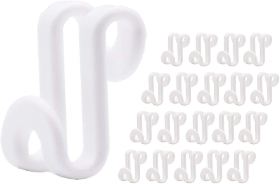 60 Pcs Clothes Hanger Connector Hooks, Mini Cascading Hanger Hooks for Velvet Huggable Hangers, Wooden Hangers, Heavy Duty Space Saving for Closet (White,60)